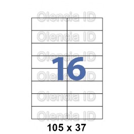 Etiquettes en planche Polyester transparent Mat 105x37 mm - 16 poses