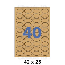 Etiquettes en planche Kraft ovales 42x25 mm - 40 poses