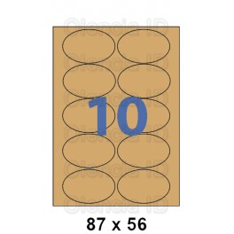 Etiquettes en planche Kraft ovales 87x56 mm - 10 poses