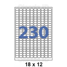 Etiquettes en planche 18x12 mm - Jet Laser blanc 230 poses