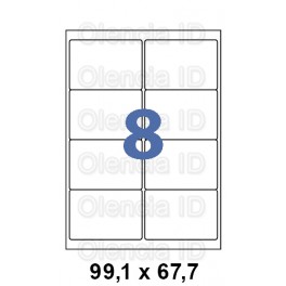 Etiquettes en planche 99,1x67,7 mm Jet/laser - adhésif permanent 8 poses
