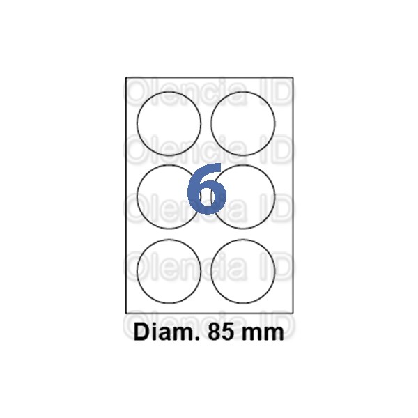 planches A4 de 12 étiquettes ronde diamètre 60 mm