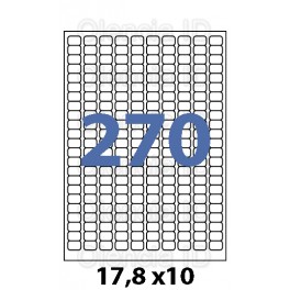 Etiquettes en planche adhésif enlevable angles arrondis 17,8x10 mm - 270 poses