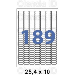 Etiquettes en planche adhésif enlevable angles arrondis 25,4x10 mm - 189 poses