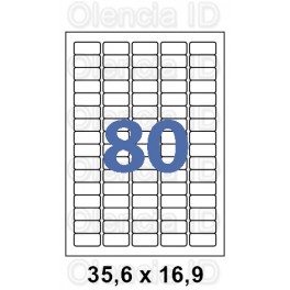 Etiquettes en planche adhésif enlevable angles arrondis 35,6x16,9 mm - 80 poses