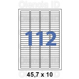 Etiquettes en planche adhésif enlevable angles arrondis 45,7x10 mm - 112 poses