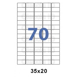 Etiquette en planche A4 35X20 mm, application laboratoire adhésif renforcé - 100 Planches