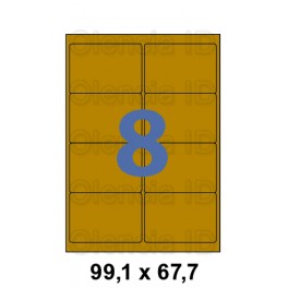 Etiquettes en planche Satiné OR angles arrondis 99,1x67,7 mm - 8 poses