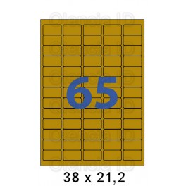 Etiquettes en planche Satiné OR angles arrondis 38,1x21,2 mm - 65 poses papier laser