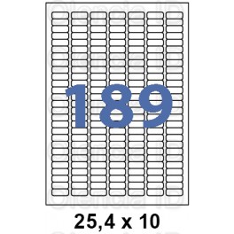 Etiquettes en planche Polyester transparent Mat 25,4x10 mm - 189 poses