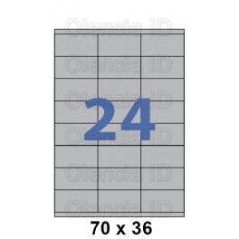 Etiquettes en planche Polyester Argent Mat 70x36 mm - 24 poses