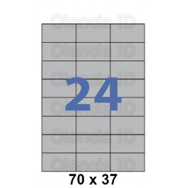 Etiquettes en planche Polyester Argent Mat 70x37 mm - 24 poses