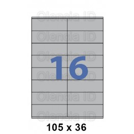Etiquettes en planche Polyester Argent Mat 105x36 mm - 16 poses