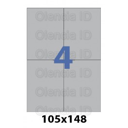 Etiquettes en planche Polyester Argent Mat 105x148 mm - 4 poses