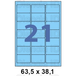 Etiquettes en planche couleur 63,5x38,1mm - 21 poses