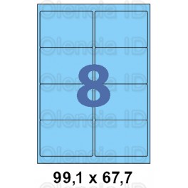 Etiquettes en planche couleur 99,1x67,7mm - 8 poses