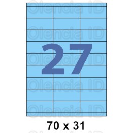 Etiquettes en planche couleur 70x31 mm - 27 poses
