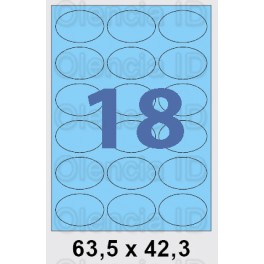 Etiquettes en planche couleur ovales 63,5x42,3mm - 18 poses
