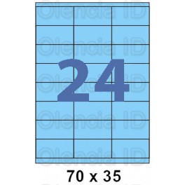 Etiquettes en planche couleur 70x35 mm - 24 poses