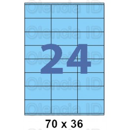 Etiquettes en planche couleur 70x36 mm - 24 poses