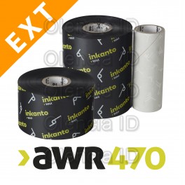 Ruban transfert thermique 76 mm x 300 M Cire Premium AWR 470 Mandrin 25,4mm encrage ext&eacute;rieur
