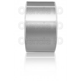 Etiquettes en rouleau Polyester Argent Mat  75x74 mm adh&eacute;sif Fort