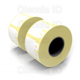 Etiquettes en rouleaux 40x18 mm Papier Couch&eacute; Blanc pour Bijouterie avec Perforation - Type B