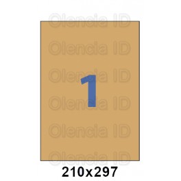 Etiquettes en planche Kraft angles vifs 210x297 mm - 1 poses
