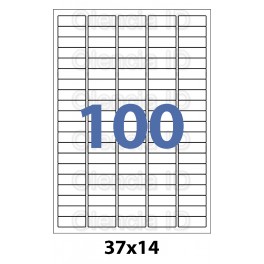 Etiquettes en planche 37X14 mm Jet/laser - adh&eacute;sif permanent 100 poses