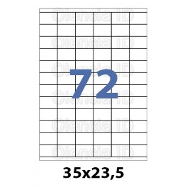 Etiquettes en planche 35X23.5 mm Jet/laser - adh&eacute;sif permanent 72 poses