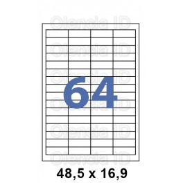 Etiquettes en planche 48,5x16,9 mm Jet/laser - adh&eacute;sif permanent 64 poses
