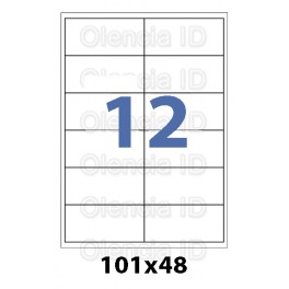 Etiquettes en planche 101X48 mm Jet/laser - adh&eacute;sif permanent 12 poses