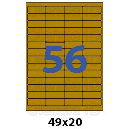 Etiquettes en planche Satin&eacute; OR angles arrondis 49x20 mm couch&eacute; satin&eacute; Or - 56 poses
