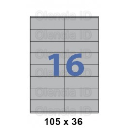 Etiquettes en planche Polyester Argent Mat 105x36 mm - 16 poses