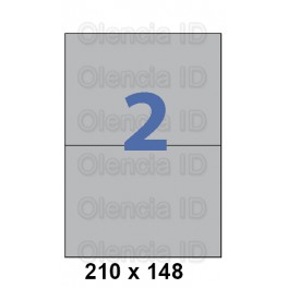 Etiquettes en planche 210x148 mm  PET Argent Mat - 2 poses
