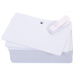 Carte PVC plastique blanche Lamin&eacute;e 86x54 mm Perfor&eacute;es trou rond Ep. 0,50 mm